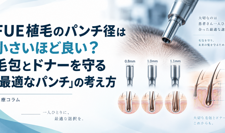 画像4300：FUE植毛のパンチ径は小さいほど良い？毛包とドナーを守る「最適なパンチ」の考え方