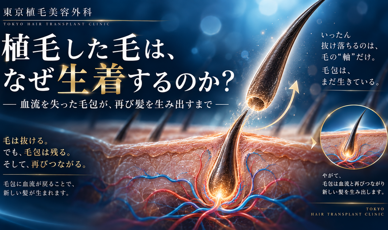 画像4348：植毛した毛は、なぜ生着するのか？― 血流を失った毛包が、再び髪を生み出すまで ―